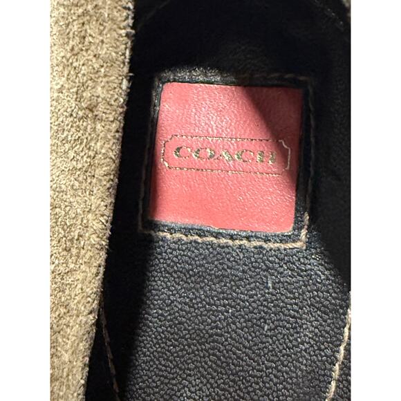 Coach Margaret Loafers Wedge Heel Suede Buckle Womens Size 6 B Brown A3585 Italy - Picture 11 of 11